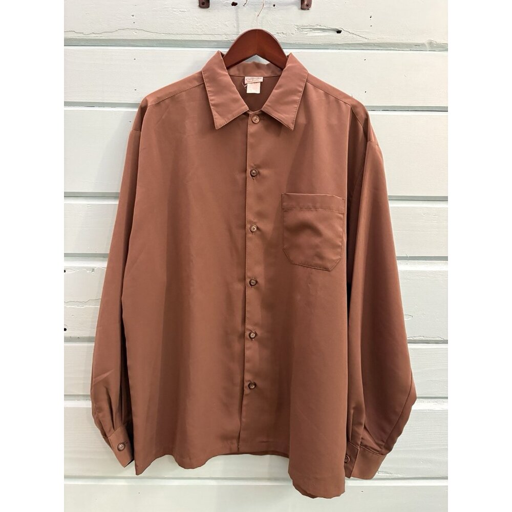 Caltop Brown Long Sleeve Shirt XL Vintage